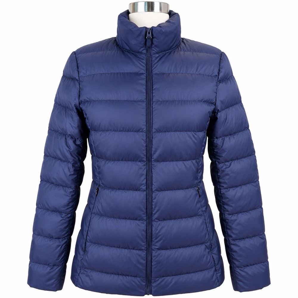 Quince Women's Small Navy Blue 90/10 Down Puffer Jacket Packable Lightweight